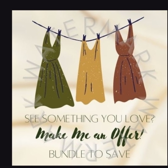 Dresses & Skirts - Three Hanging Dress Illustration - Olive, Mustard, Rust